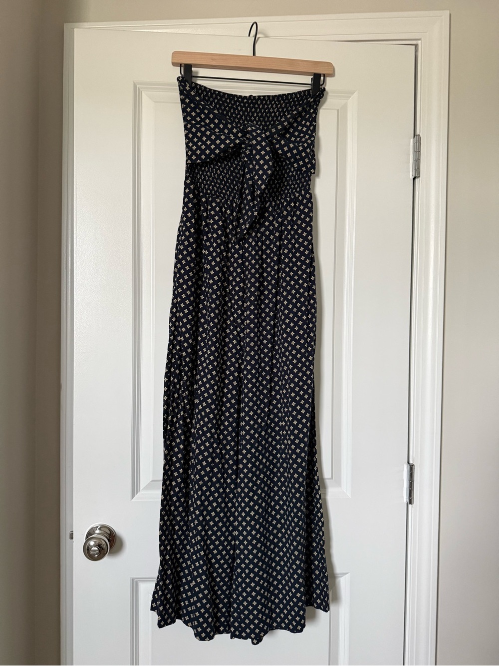 bishop + young Navy Blue Printed Jumpsuit with Tie Front
